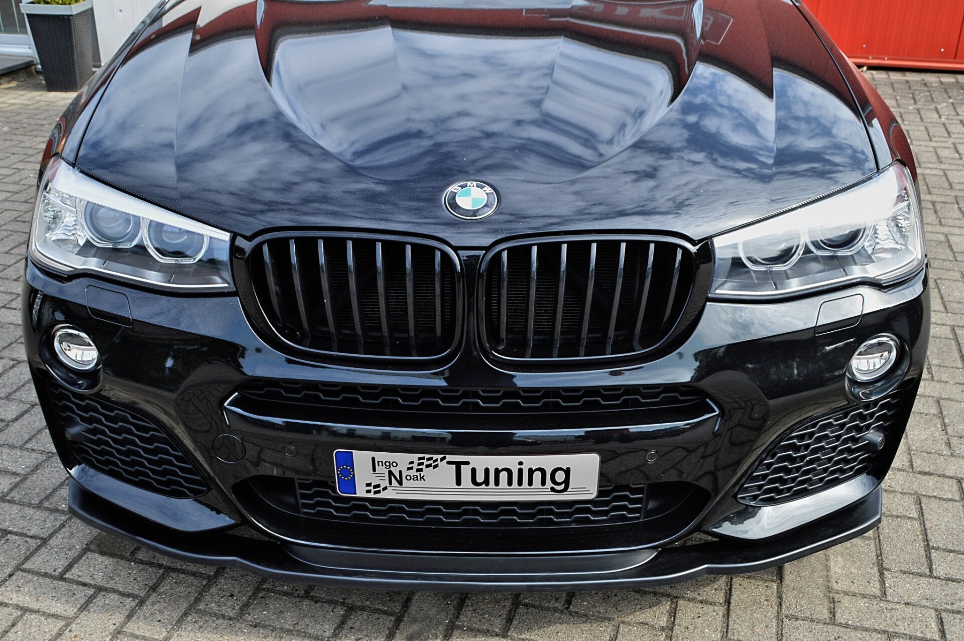 Cup Frontspoilerlippe für BMW X3/X4 F25 F26 mit M-Paket Schwarz Glanz