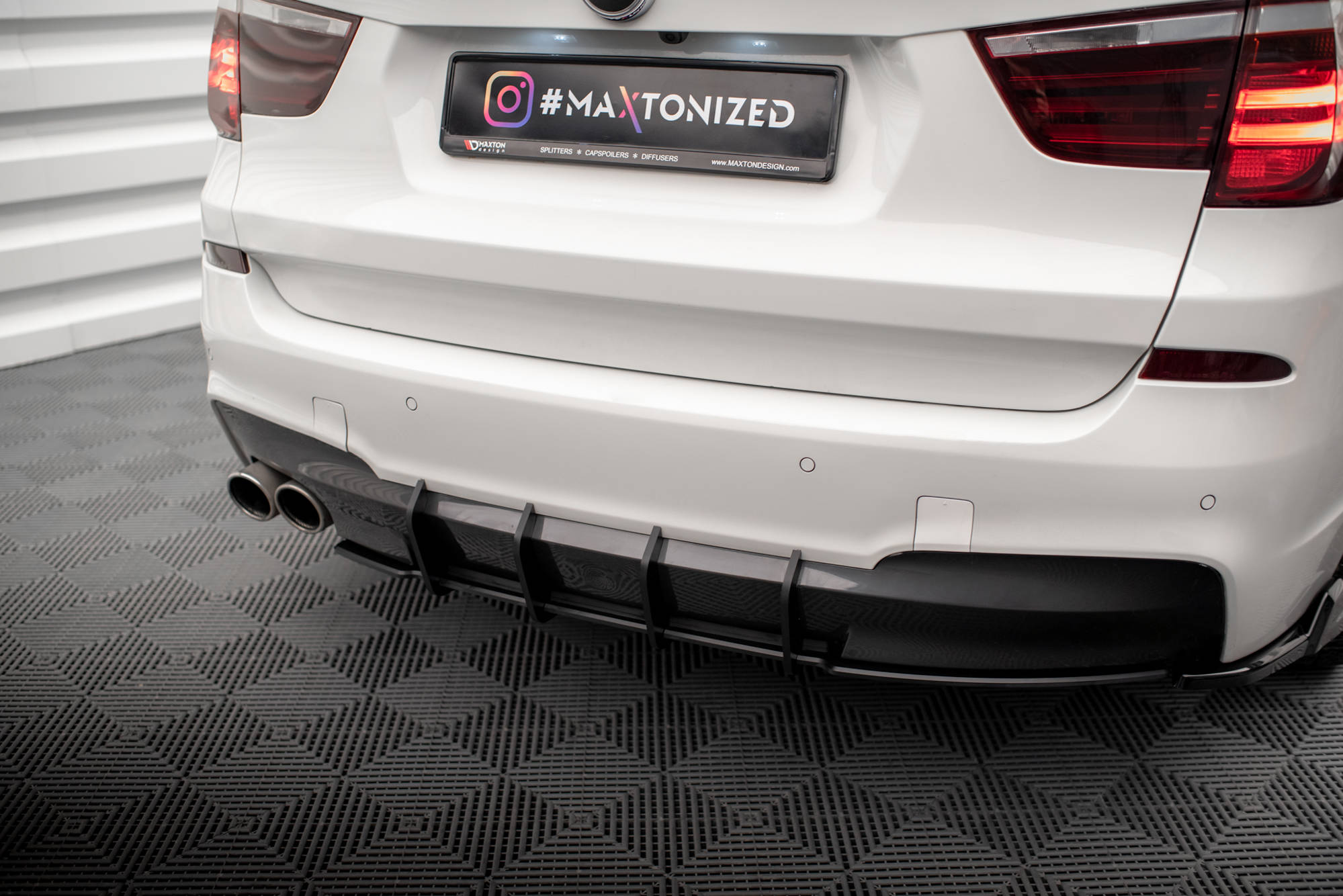 Street Pro Heckschürze Heck Ansatz Diffusor passend für BMW X3 M-Paket F25