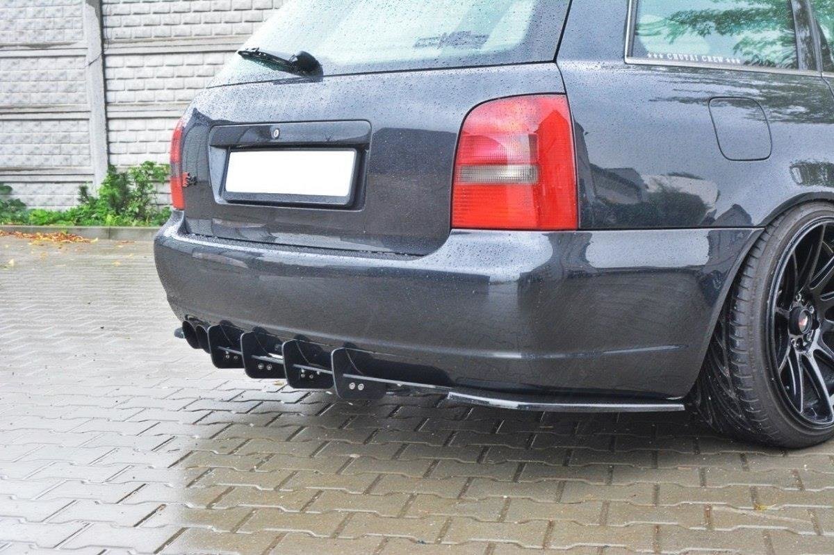 Street+ Heck Ansatz Flaps passend für Audi S4 B5 Avant schwarz Hochglanz