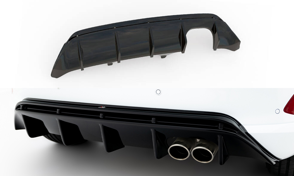 Diffusor Heck Ansatz V.2 für Ford FIesta Mk8 ST schwarz Hochglanz