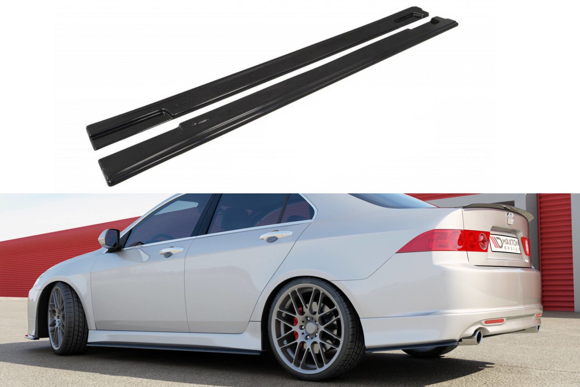 Street+ Seitenschweller Leisten passend für Honda Accord VII TYPE-S schwarz Hochglanz