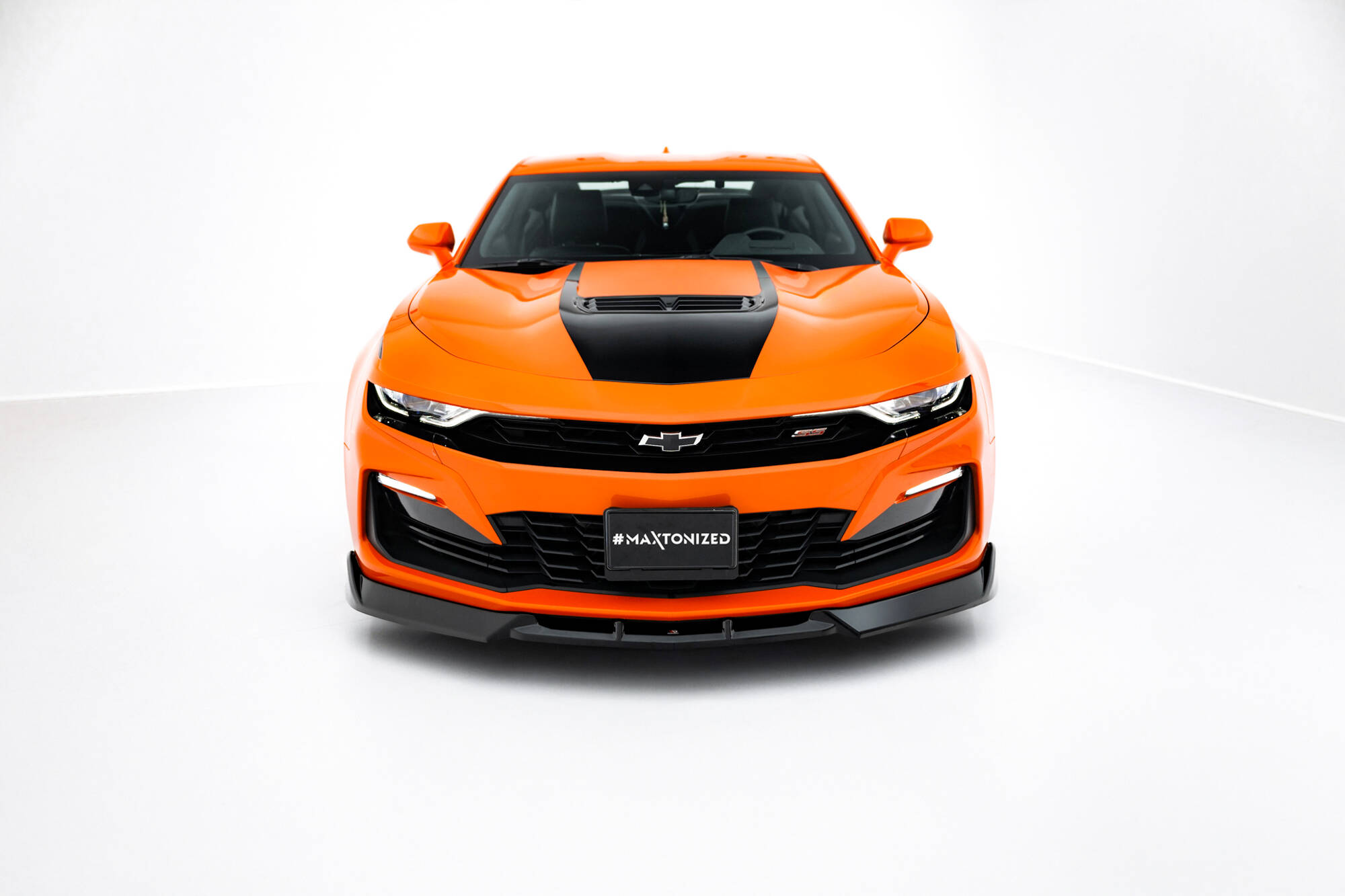 Street+ Spoilerlippe Front Ansatz V.2 passend für Chevrolet Camaro SS Mk6 FL schwarz Hochglanz
