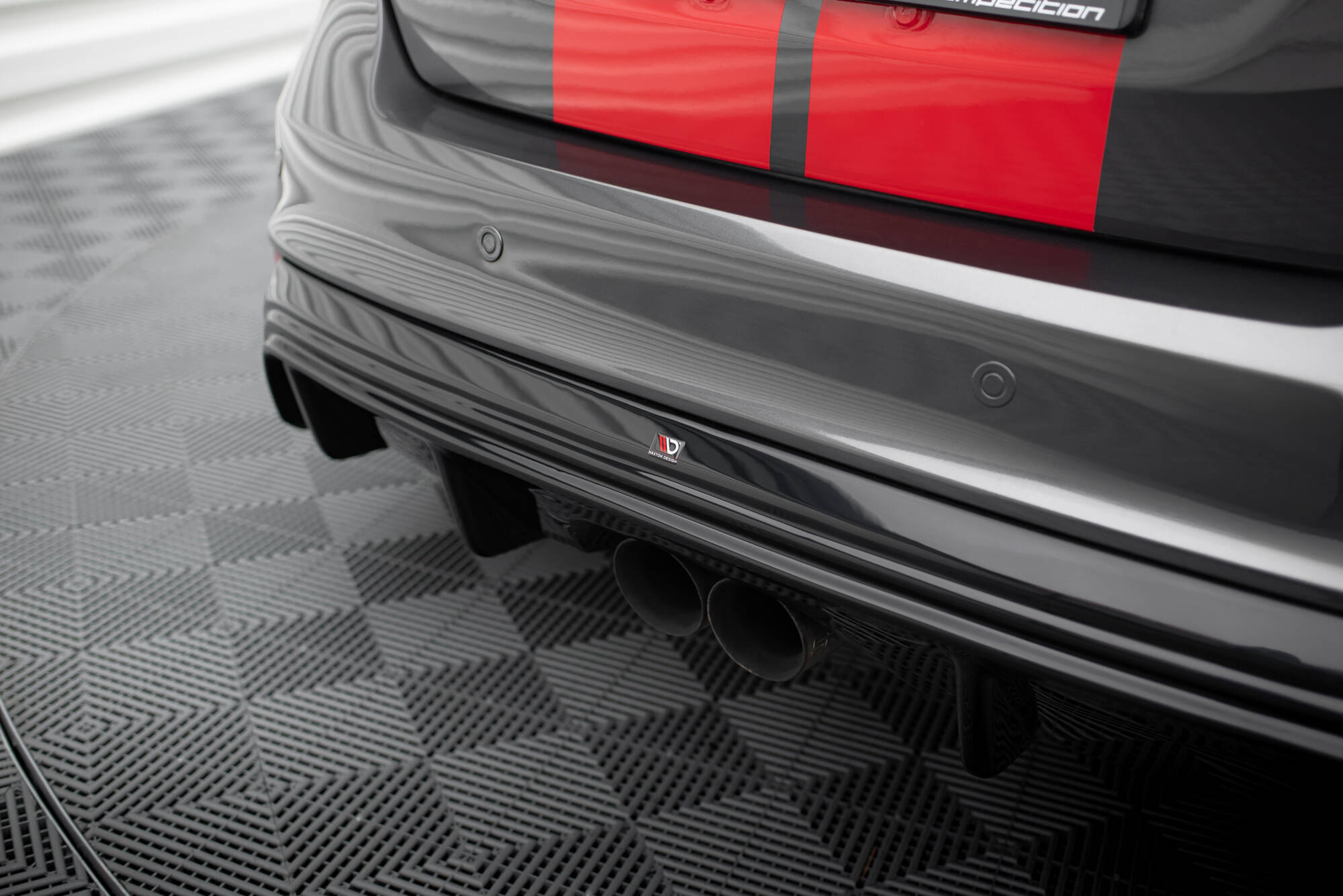 Street+ Heck Ansatz Diffusor passend für Ford Focus ST Mk3 FL RS-Look schwarz Hochglanz