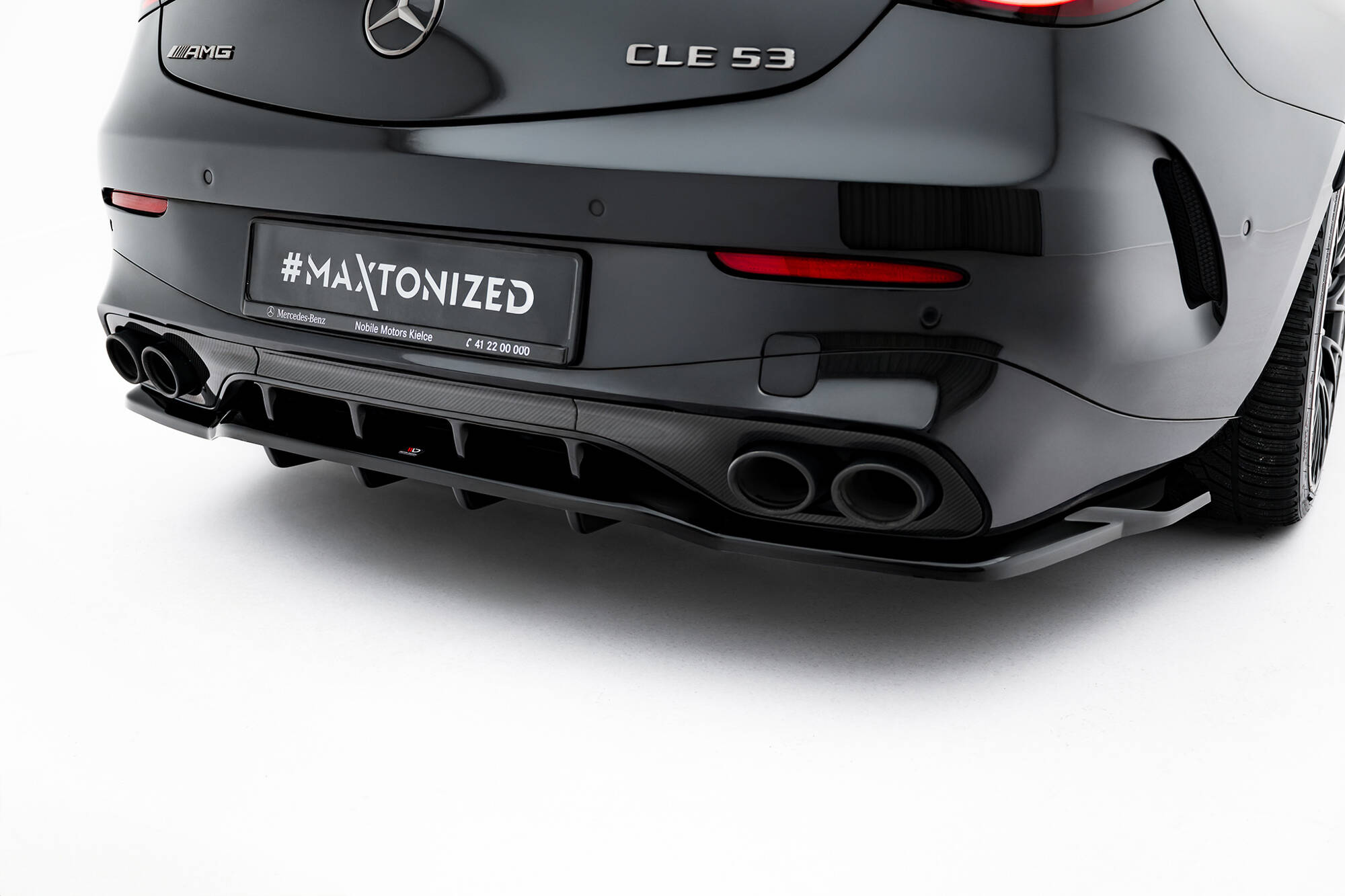 Street+ Mittlerer Diffusor RACE Heck Ansatz passend für Mercedes-AMG CLE 53 C236 schwarz Hochglanz