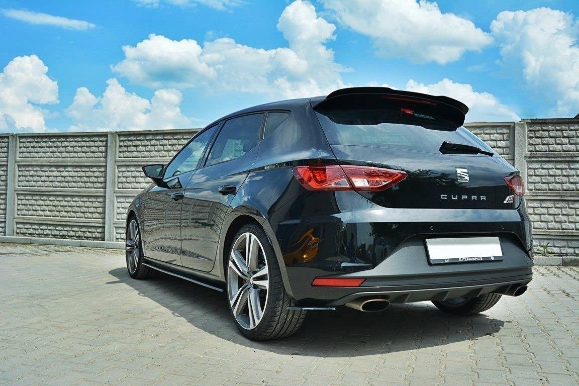 Heck Ansatz Flaps Diffusor für SEAT LEON III CUPRA / FR schwarz Hochglanz
