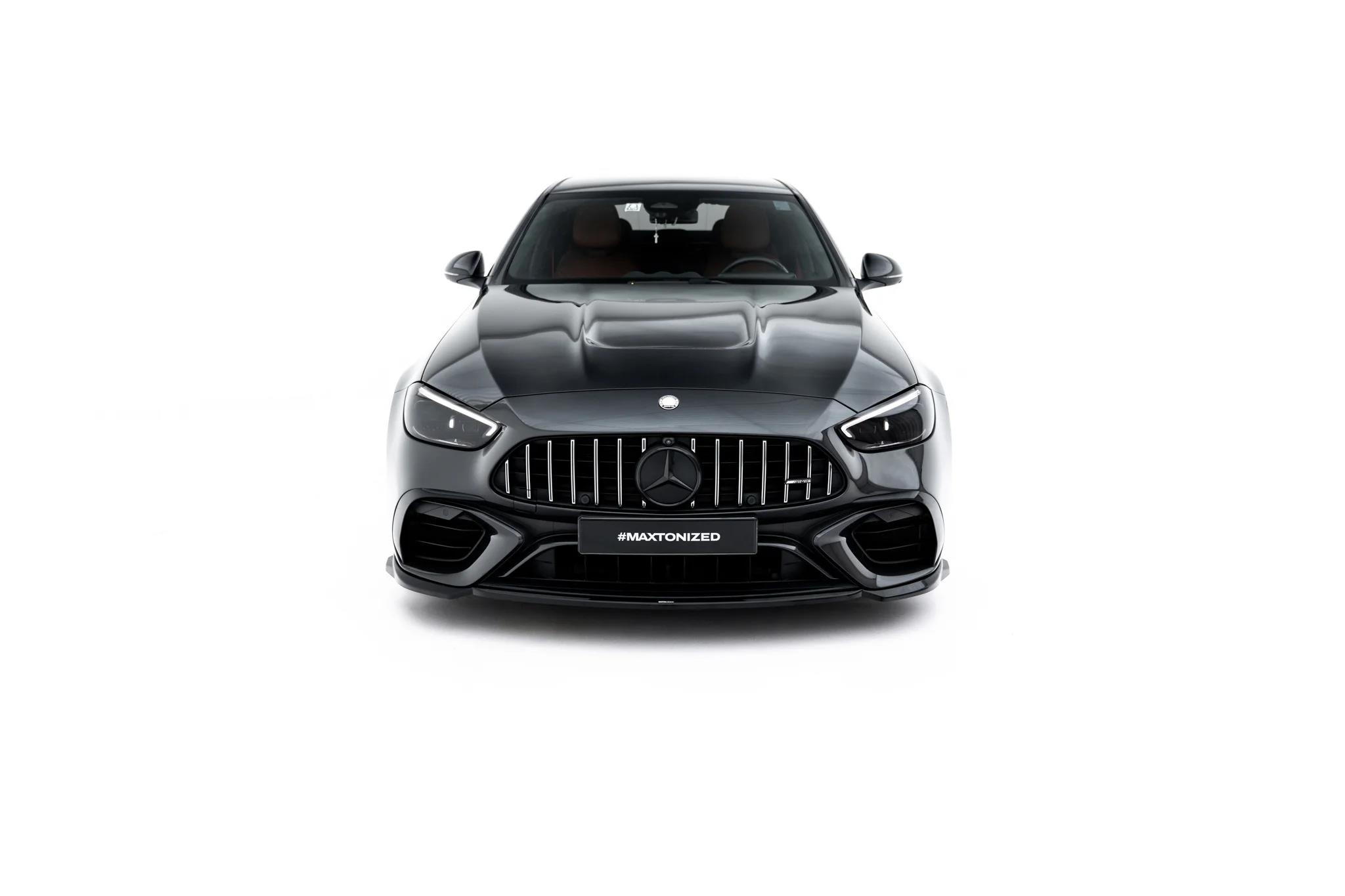 Frontlippe V.2 passend für Mercedes-AMG C63 Limousine / Kombi W206 / S206 schwarz Hochglanz