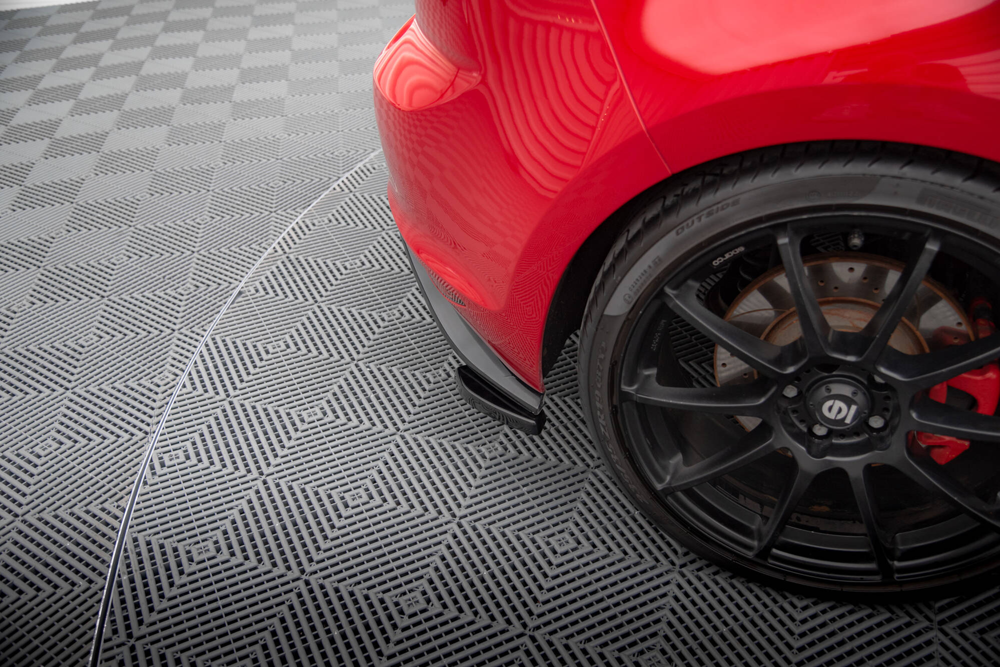 Street+ Heck Ansatz Flaps passend für VW Golf Mk7 GTI CLUBSPORT schwarz Hochglanz