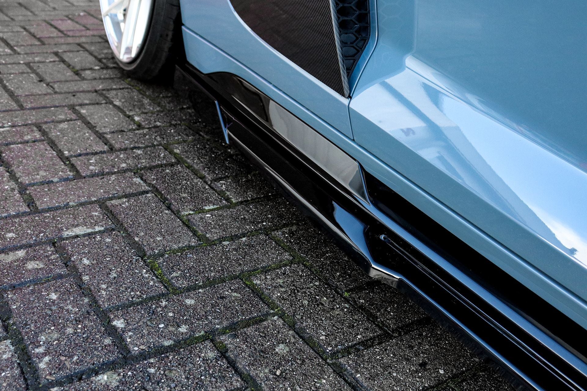 Cup Seitenschweller mit Wings hinten für Audi R8 4S Facelift ab Bj. 2019 - Schwarz Matt