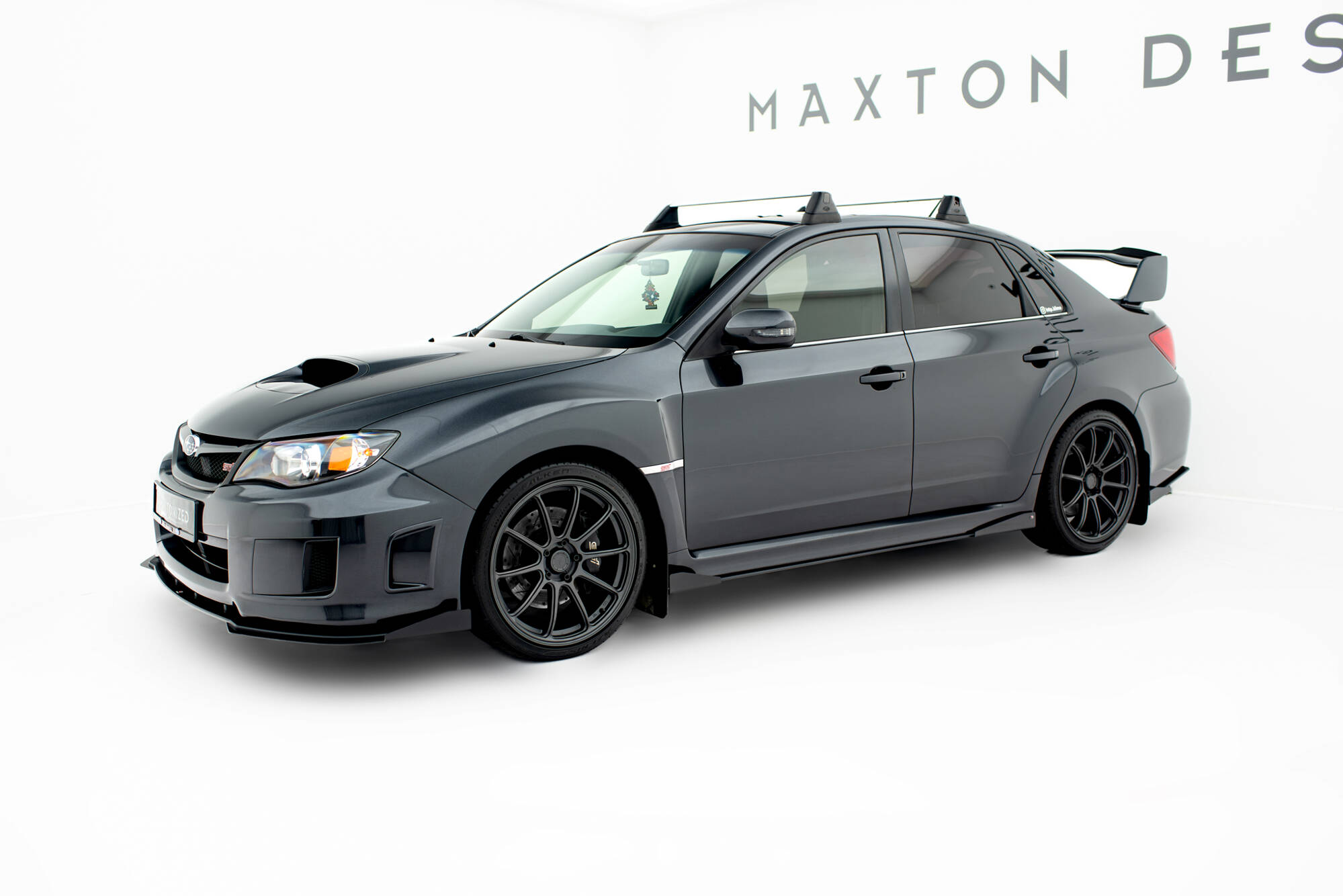 Street Pro Seitenschweller Leisten + Flaps passend für Subaru Impreza WRX STI Mk3 FL schwarz Hochglanz