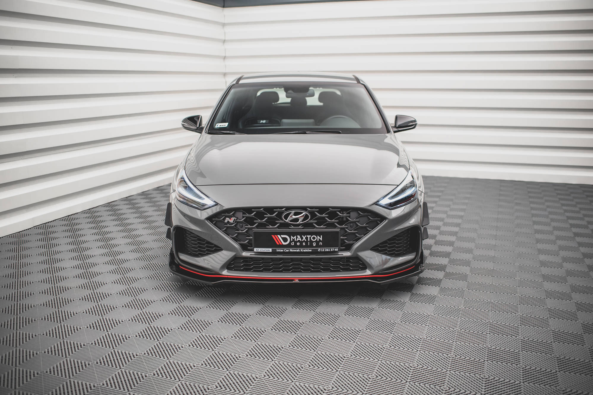 Street+ Spoilerlippe Front Ansatz V.3 passend für Hyundai I30 N / I30 N-Line Hatchback/Fastback Mk3 FL schwarz Hochglanz