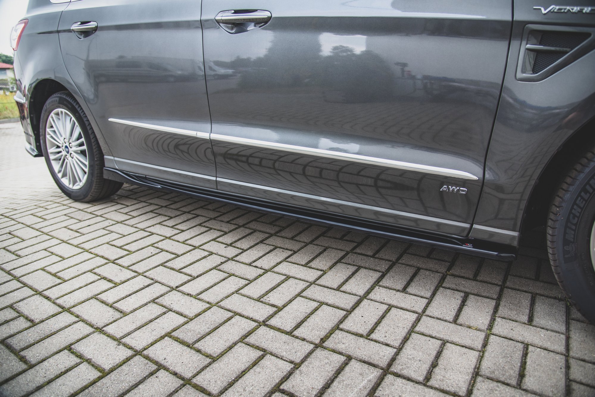 Seitenschweller Ansatz für Ford S-Max Mk2 Facelift schwarz Hochglanz