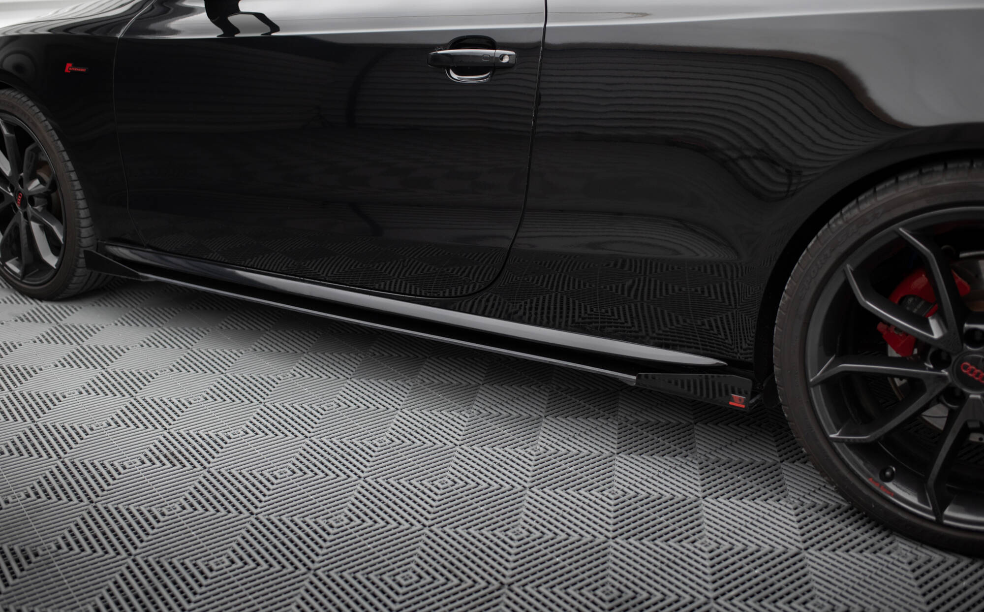 Seitenschweller Flaps passend für Audi A5 / A5 S-Line / S5 Coupe / Cabrio 8T / 8T FL schwarz Hochglanz