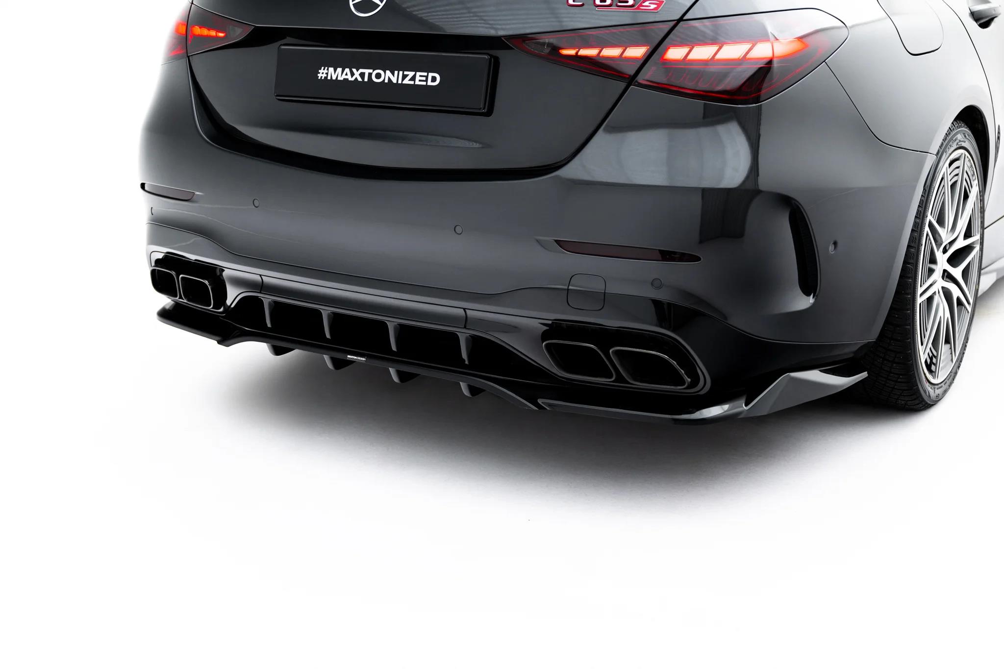 Diffusor Heckansatz passend für Mercedes-AMG C63 Limousine / Kombi W206 / S206 schwarz Hochglanz