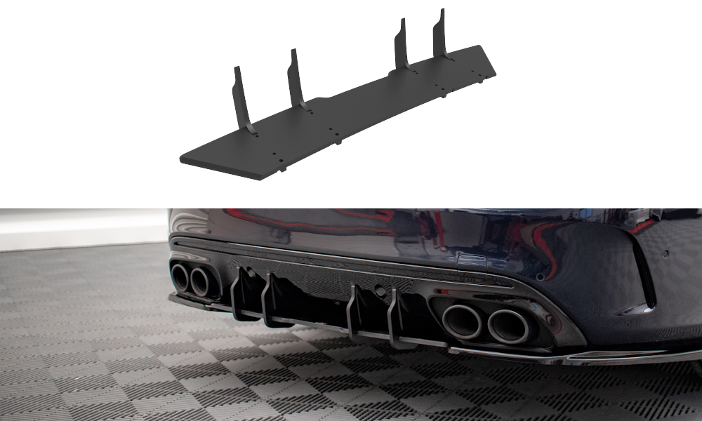 Street Pro Heckschürze Heck Ansatz Diffusor passend für Mercedes C 43 Limousine W205 FL rot