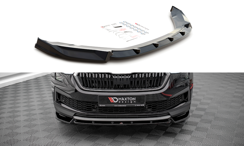 Street+ Spoilerlippe Front Ansatz V.1 passend für Skoda Kodiaq Mk1 FL schwarz Hochglanz