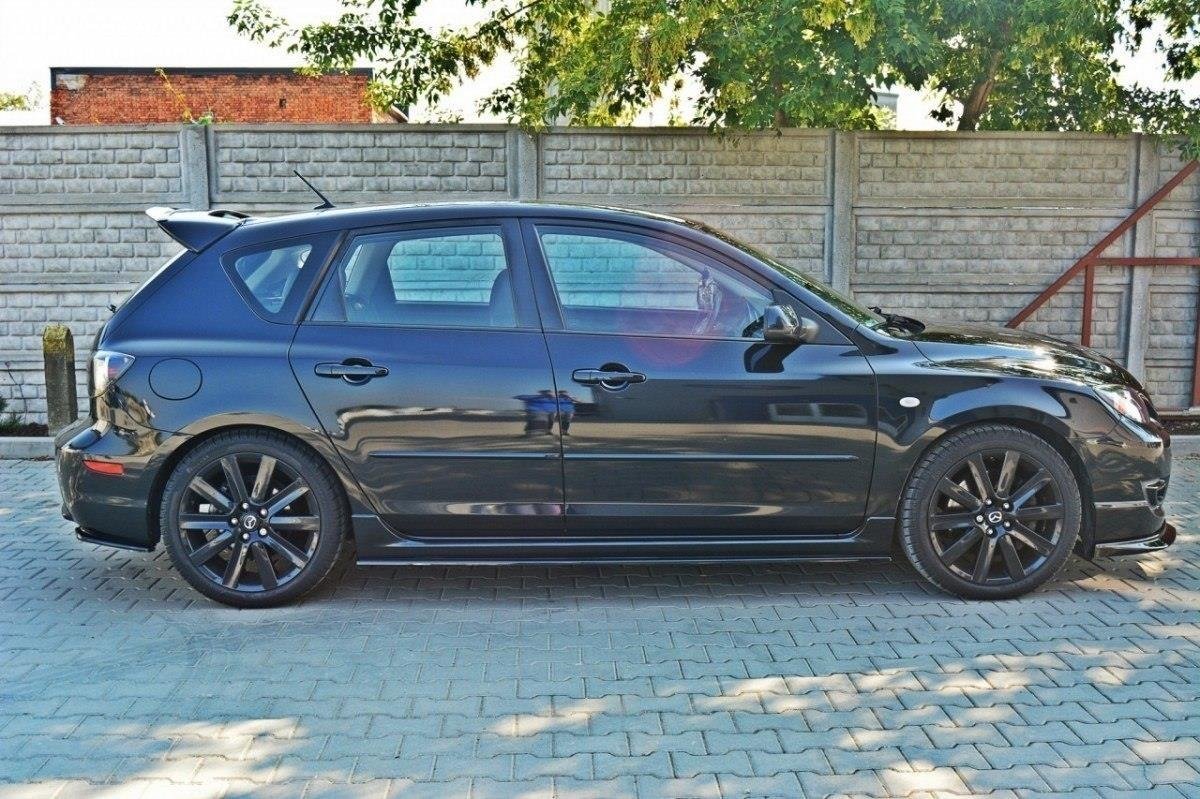 Street+ Seitenschweller Leisten passend für Mazda 3 MPS Mk1 schwarz Hochglanz