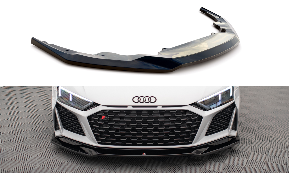 Street+ Spoilerlippe Front Ansatz V.3 passend für Audi R8 Mk2 FL schwarz Hochglanz