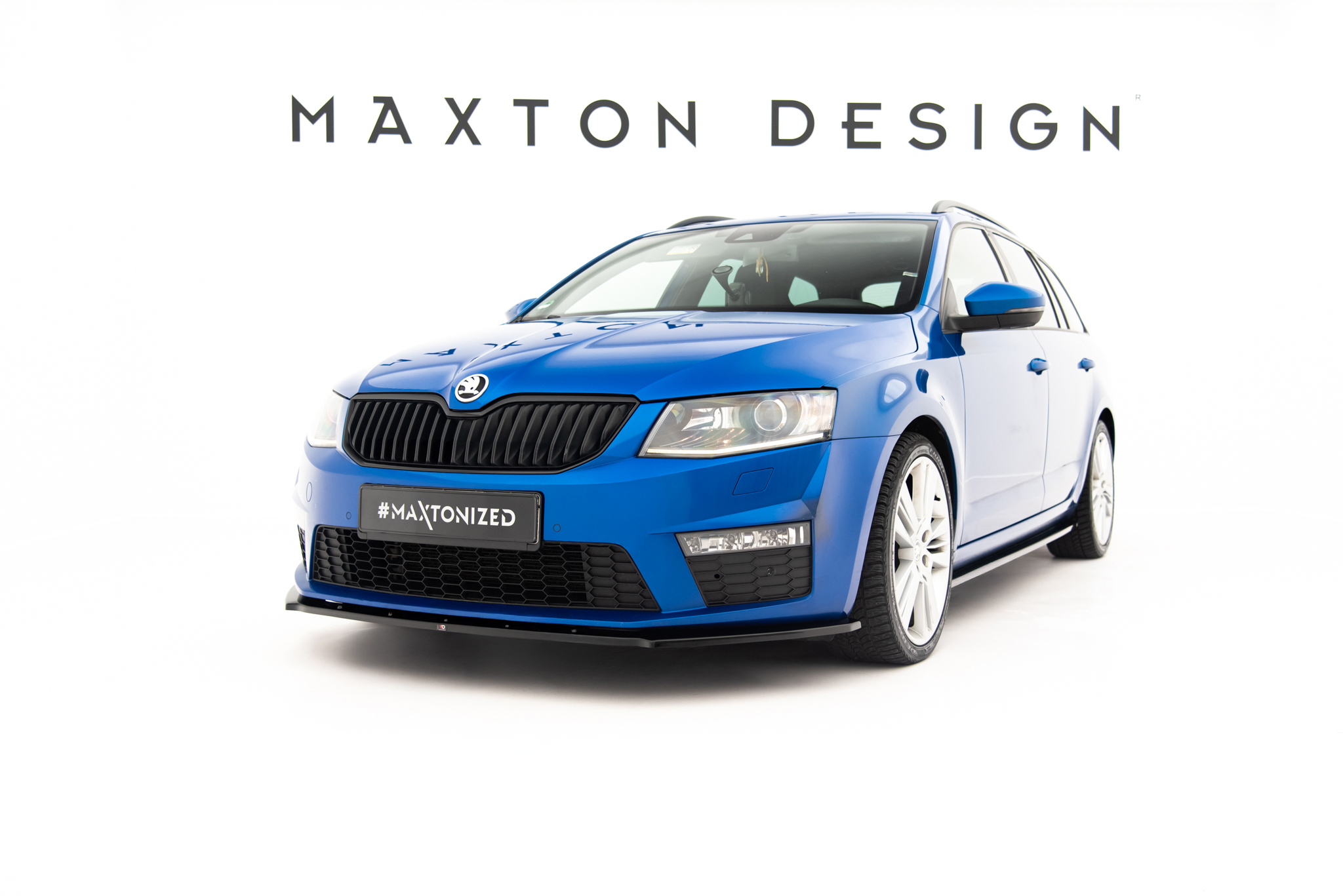 Street+ Spoilerlippe Front Ansatz V.1 passend für Skoda Octavia RS Mk3 schwarz Hochglanz