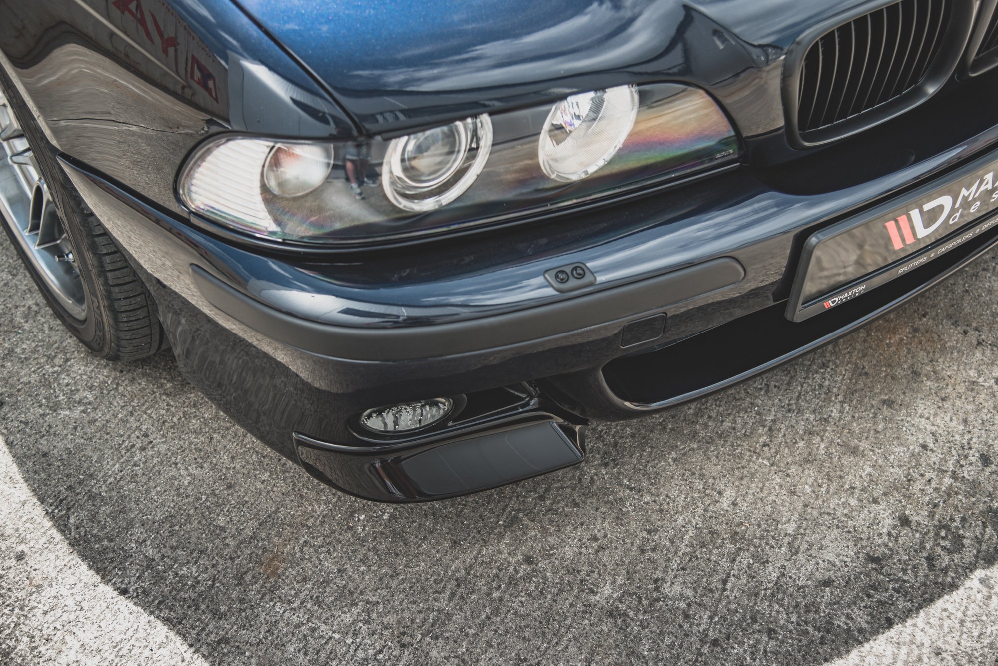 Street+ Spoilerlippe Front Ansatz passend für Seite BMW M5 / 5 M-Paket E39 schwarz Hochglanz