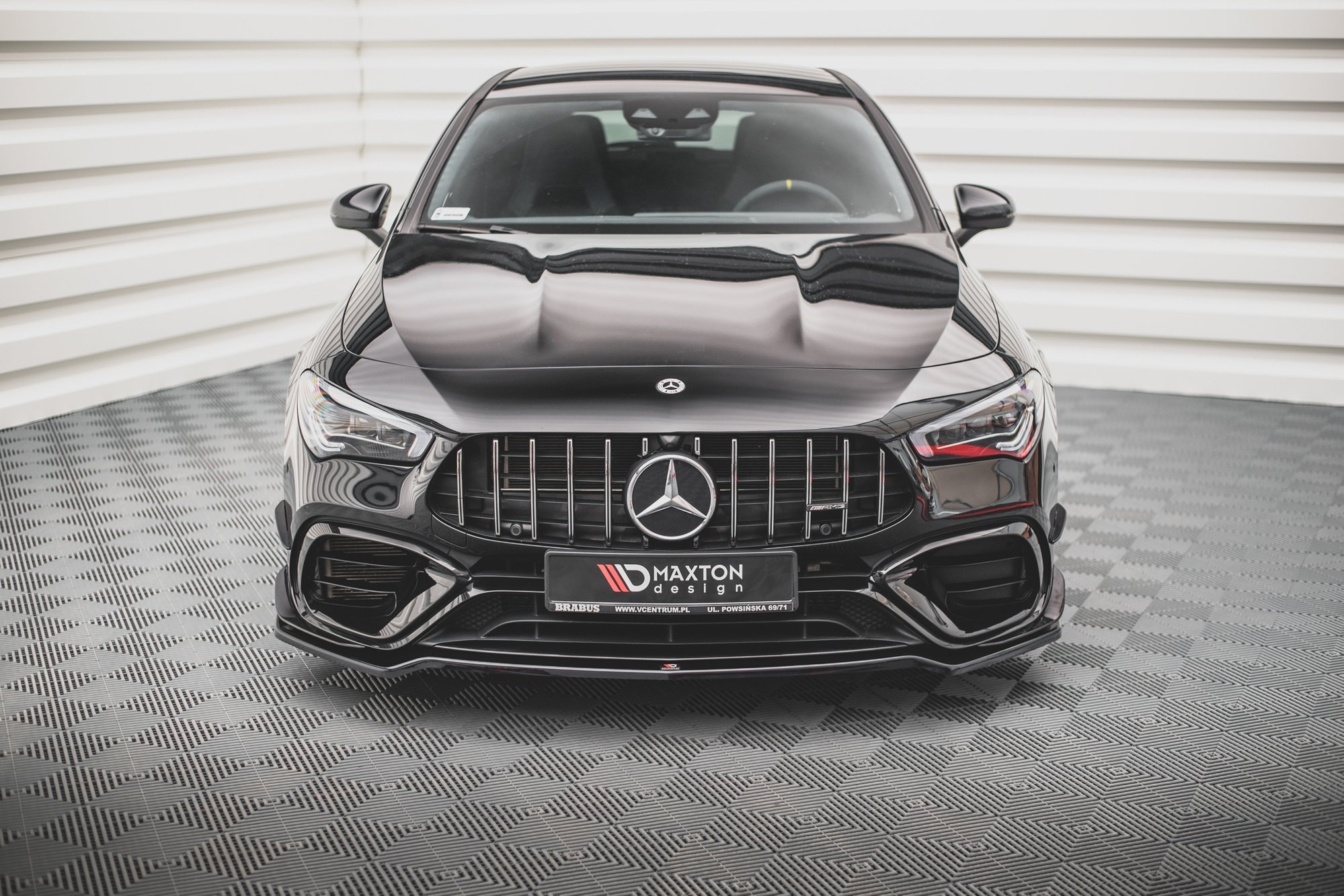 Street+ Spoilerlippe Front Ansatz V.1 passend für Mercedes-AMG CLA 45 Aero C118 schwarz Hochglanz