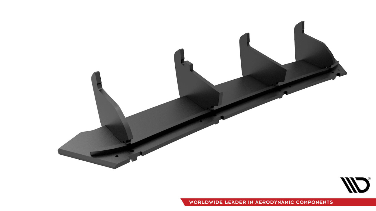 Heckansatz Diffusor passend für VW Passat B8 FL schwarz-rot