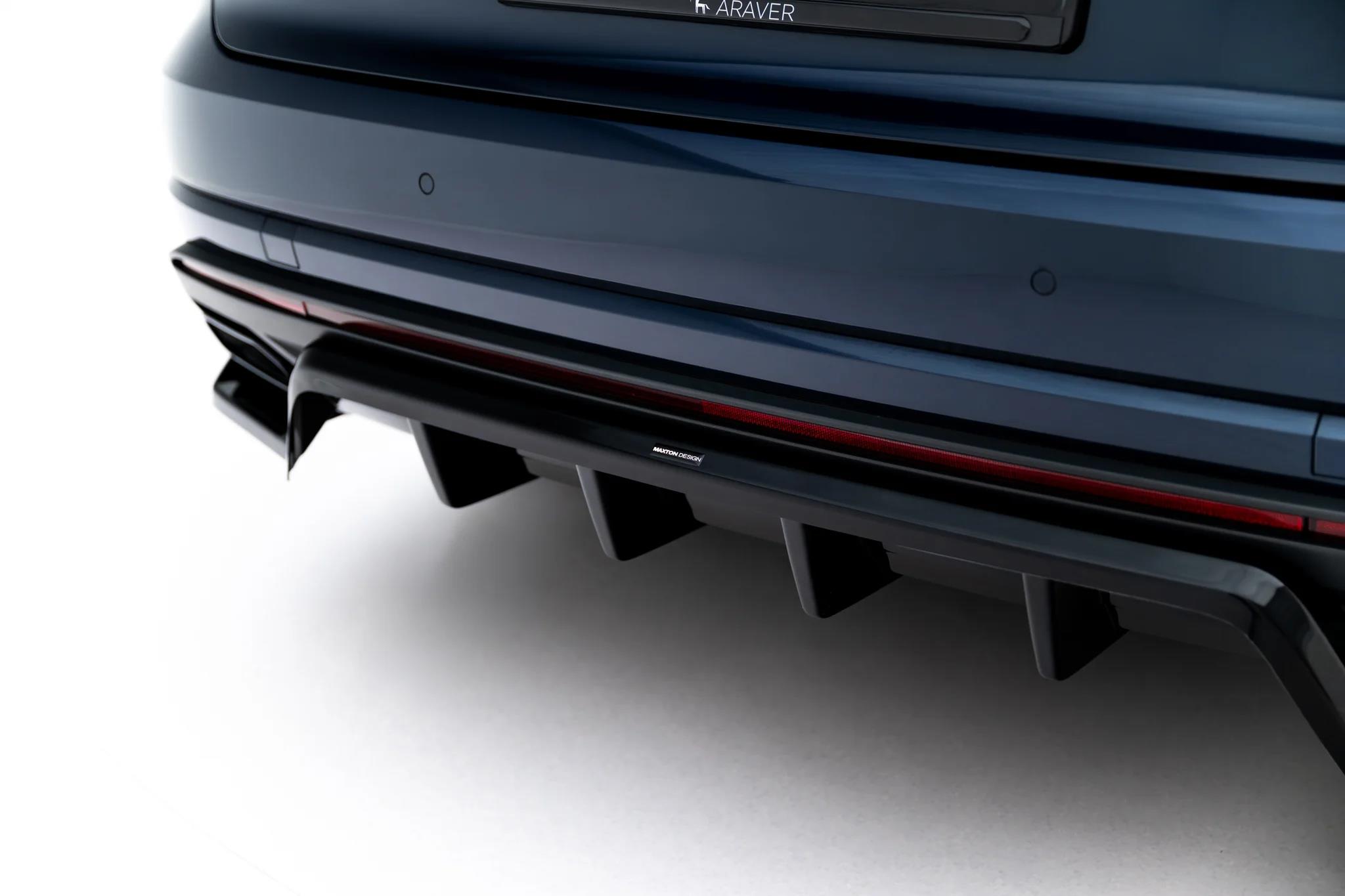 Street+ Mittlerer Diffusor RACE passend für VW Touareg Elegance Mk3 Facelift schwarz Hochglanz