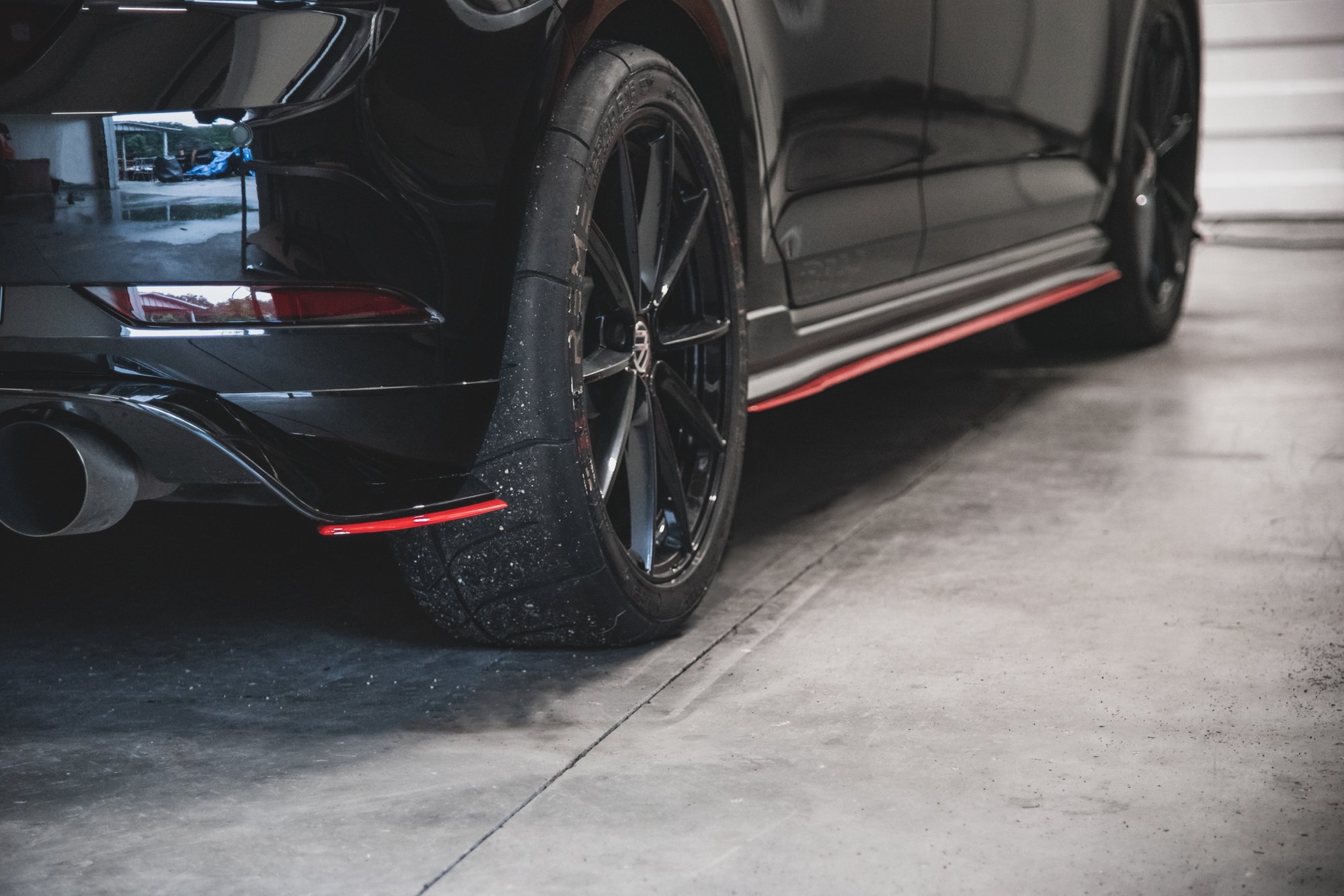 Street+ Heck Ansatz Flaps passend für VW Golf 7 GTI TCR rot Hochglanz