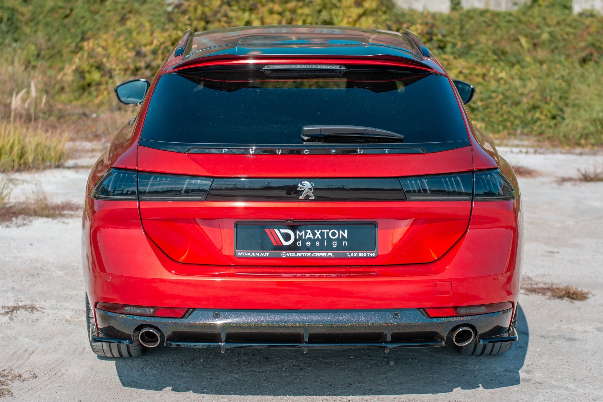 Mittlerer Diffusor Heck Ansatz für mit einem vertikalem balken Peugeot 508 SW Mk2 Carbon Look