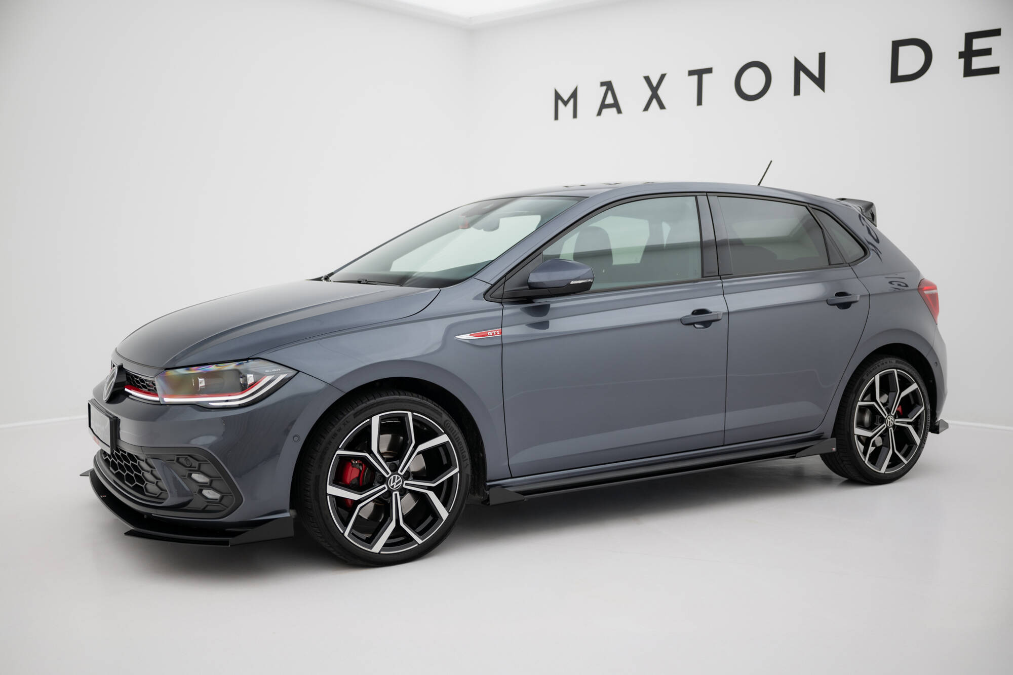 Street Pro Seitenschweller Leisten + Flaps passend für VW Polo GTI Mk6 FL schwarz Hochglanz