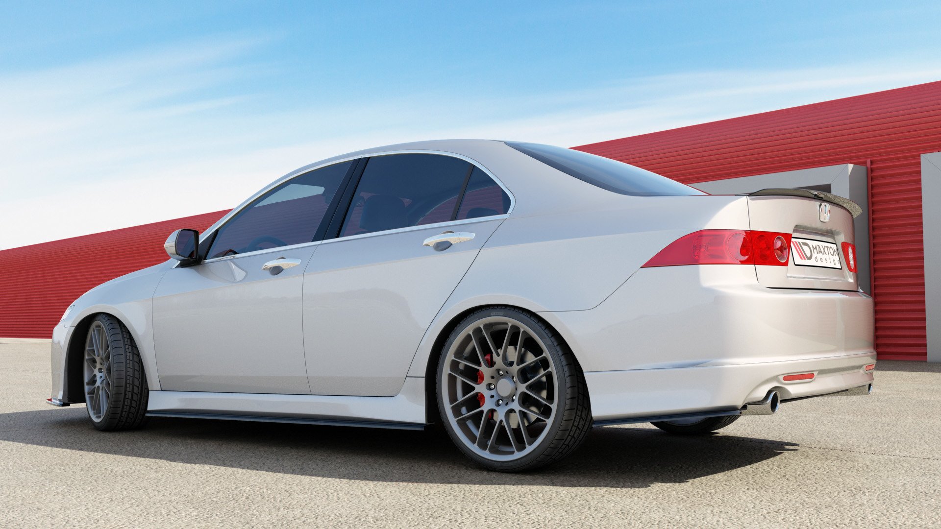 Heck Ansatz Flaps Diffusor für HONDA ACCORD VII TYPE-S schwarz Hochglanz