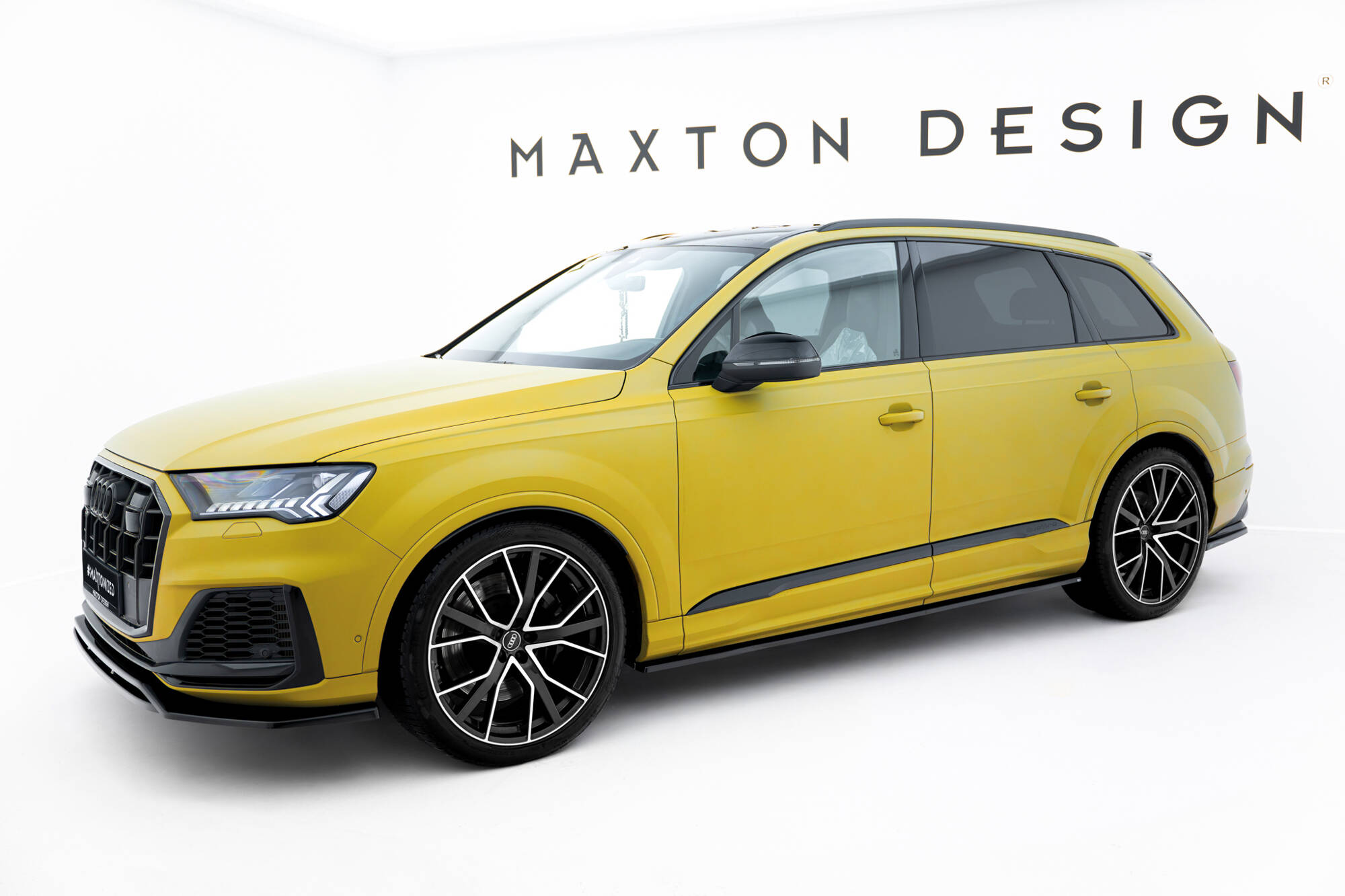 Street+ Seitenschweller Leisten V.1 passend für Audi SQ7 / Q7 S-Line Mk2 4M FL schwarz Hochglanz