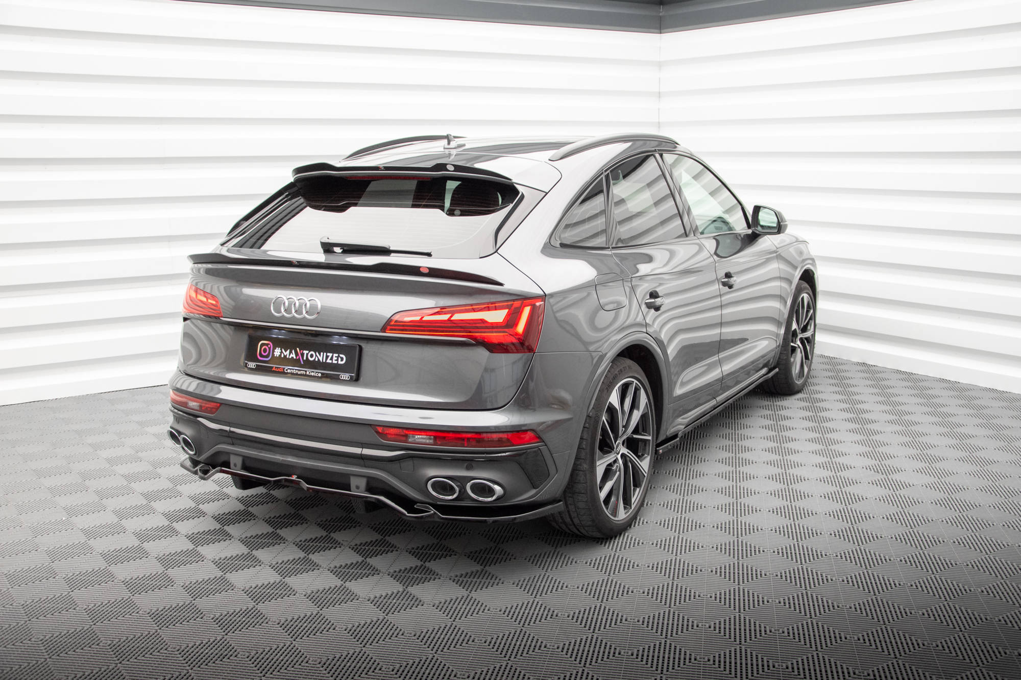 Oberer Heck Spoiler Aufsatz Abrisskante passend für Audi SQ5 / Q5 S-Line Sportback Mk2 FL schwarz Hochglanz