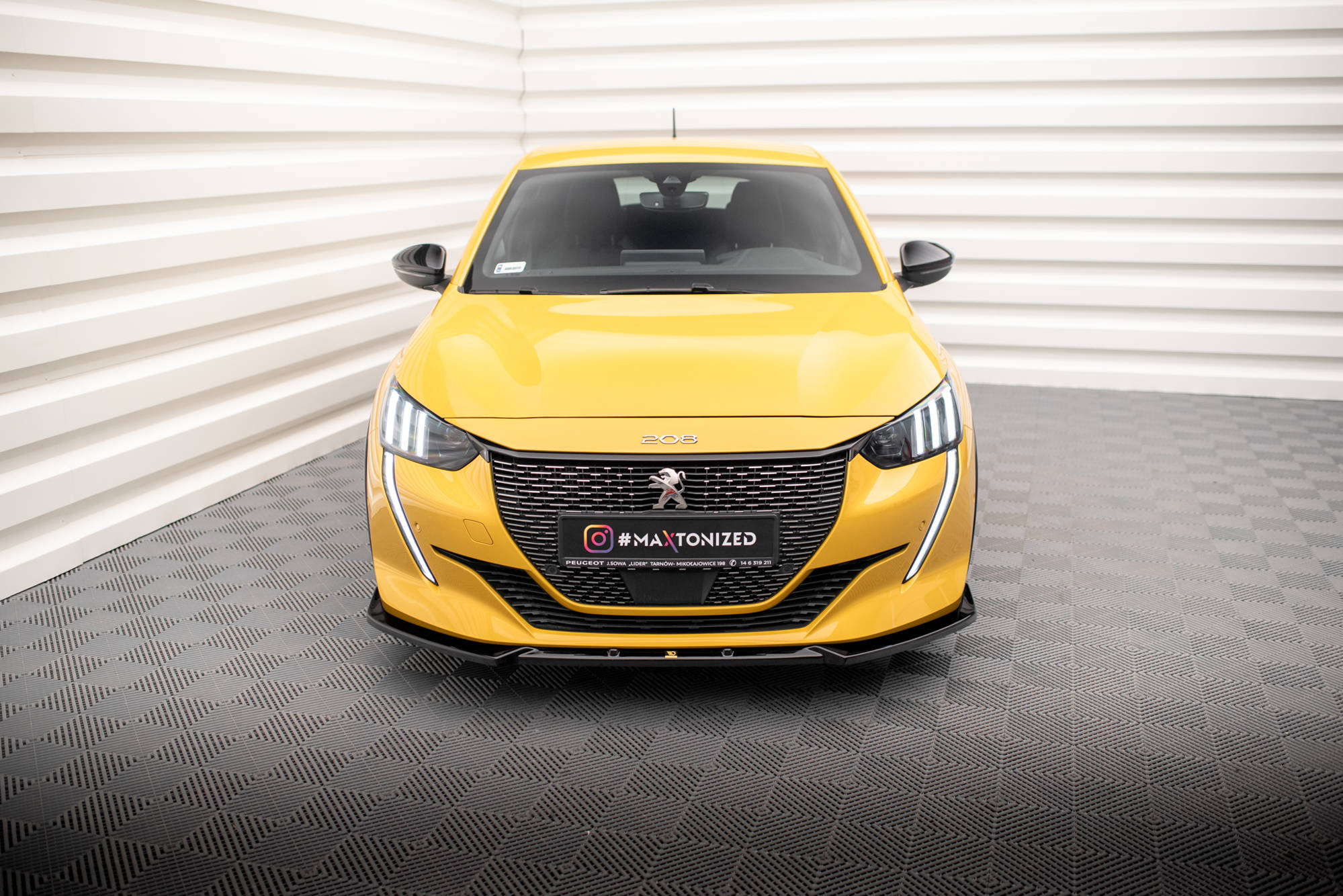Street+ Spoilerlippe Front Ansatz V.1 passend für Peugeot 208 GT Mk2 schwarz Hochglanz