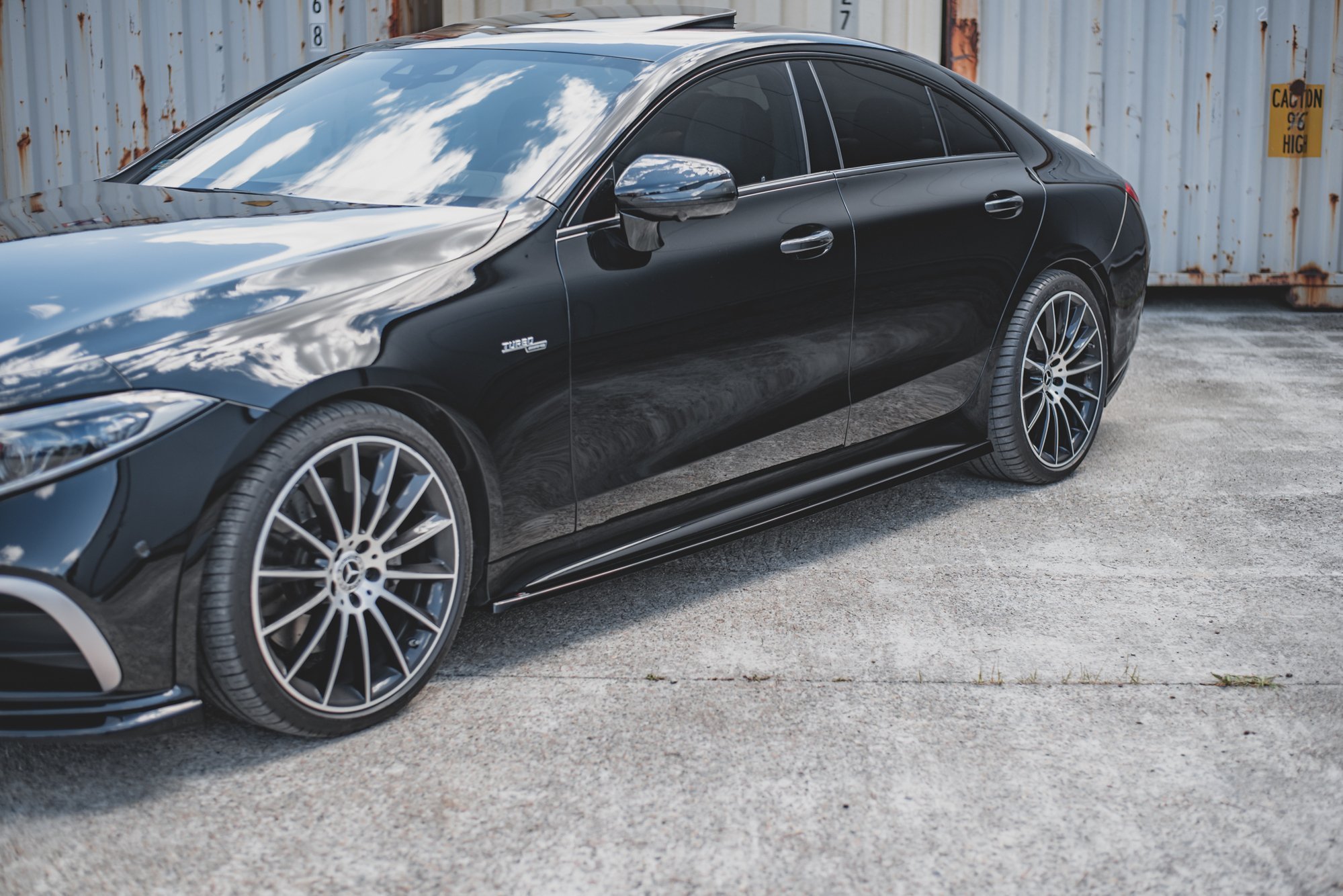 Seitenschweller Ansatz für Mercedes-AMG CLS 53 C257 schwarz Hochglanz