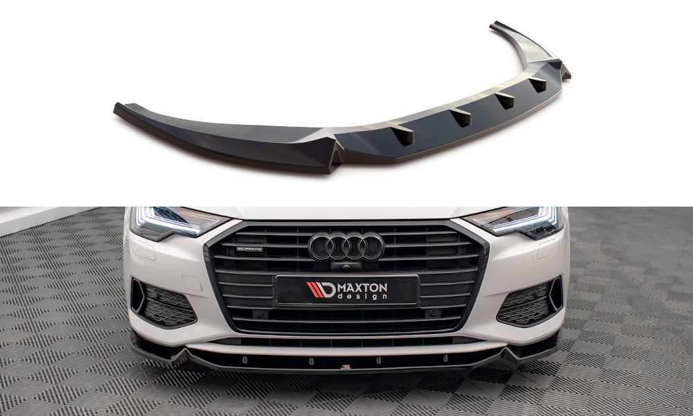 Street+ Spoilerlippe Front Ansatz V.2 passend für Audi A6 C8 schwarz Hochglanz