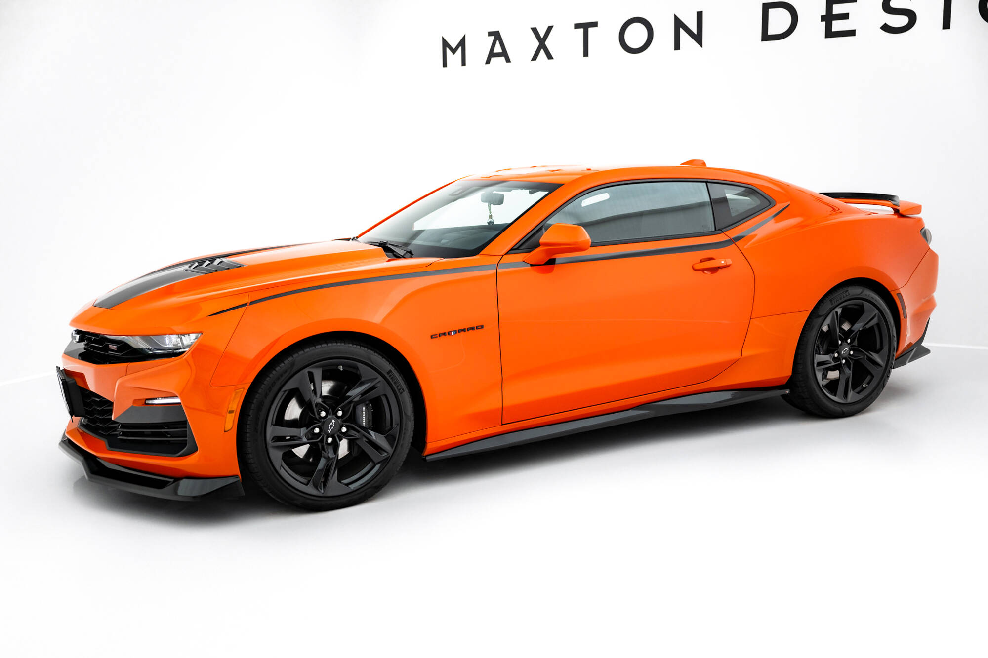 Street+ Seitenschweller Leisten V.1 passend für Chevrolet Camaro SS Mk6 FL schwarz Hochglanz