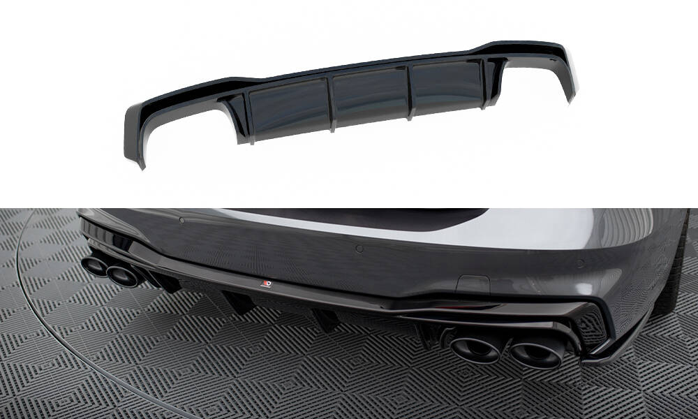 Diffusor Heck Ansatz für Audi A7 S-Line C8 / S7 C8 schwarz Hochglanz