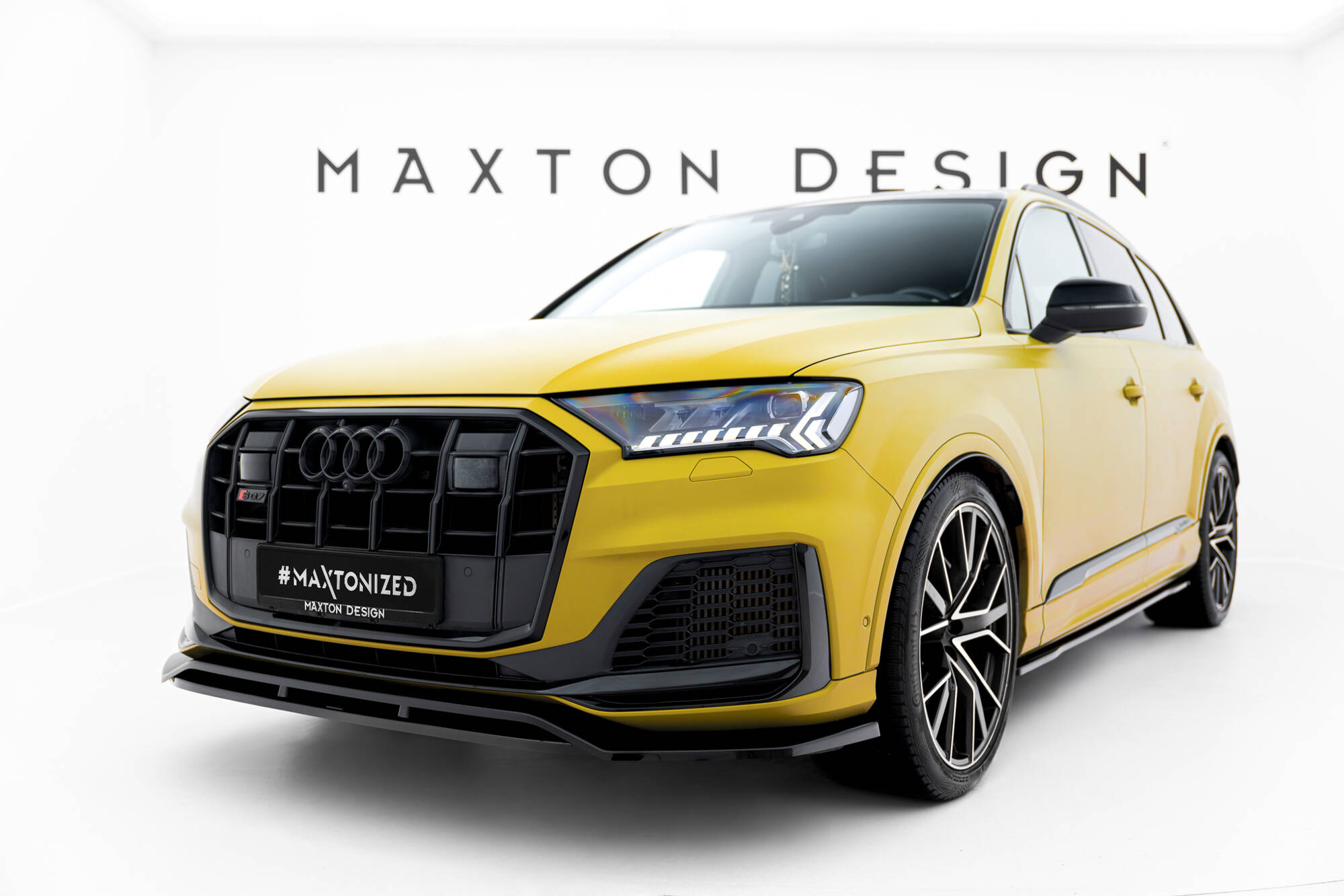 Street+ Spoilerlippe Front Ansatz V.1 passend für Audi SQ7 /Q7 S-Line Mk2 4M FL schwarz Hochglanz