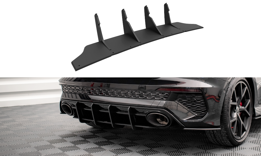 Street Pro Heckschürze Heck Ansatz Diffusor passend für Audi RS3 Sportback 8Y schwarz-rot