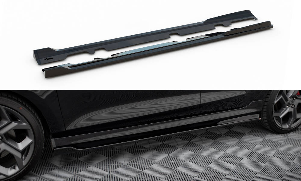Seitenschweller Ansatz für V.3 für Ford Fiesta Mk8 ST / ST-Line schwarz Hochglanz