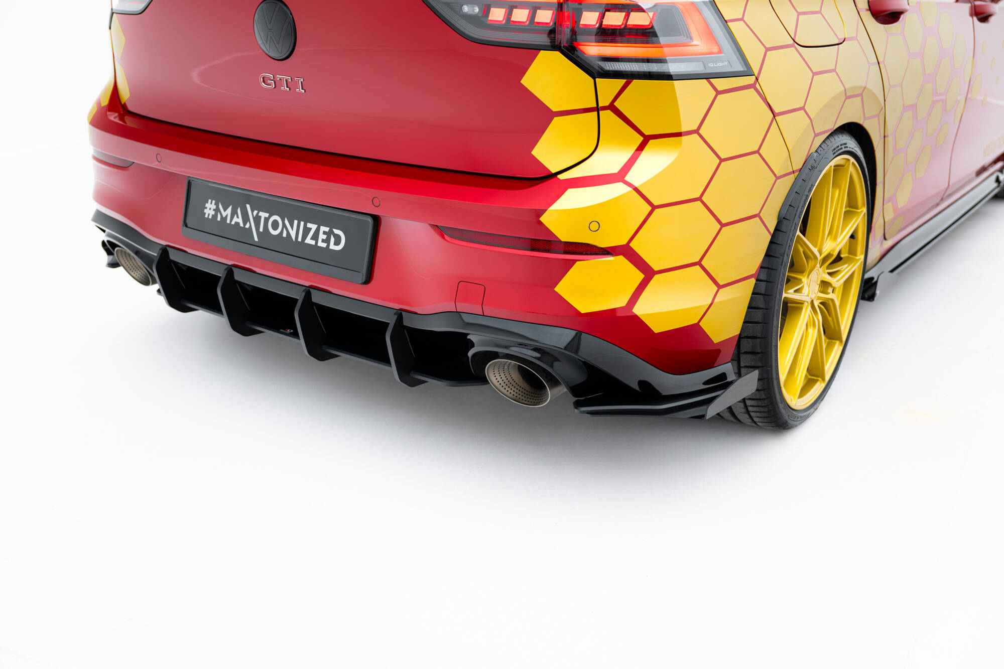Hintere Seiten Flaps passend für VW Golf GTI Clubsport Mk8 FL schwarz Hochglanz