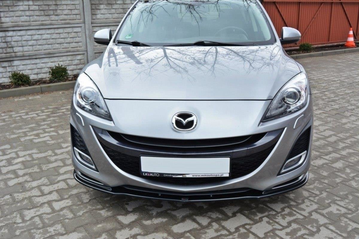 Street+ Spoilerlippe Front Ansatz passend für Mazda 3 MK2 SPORT vor FL schwarz Hochglanz