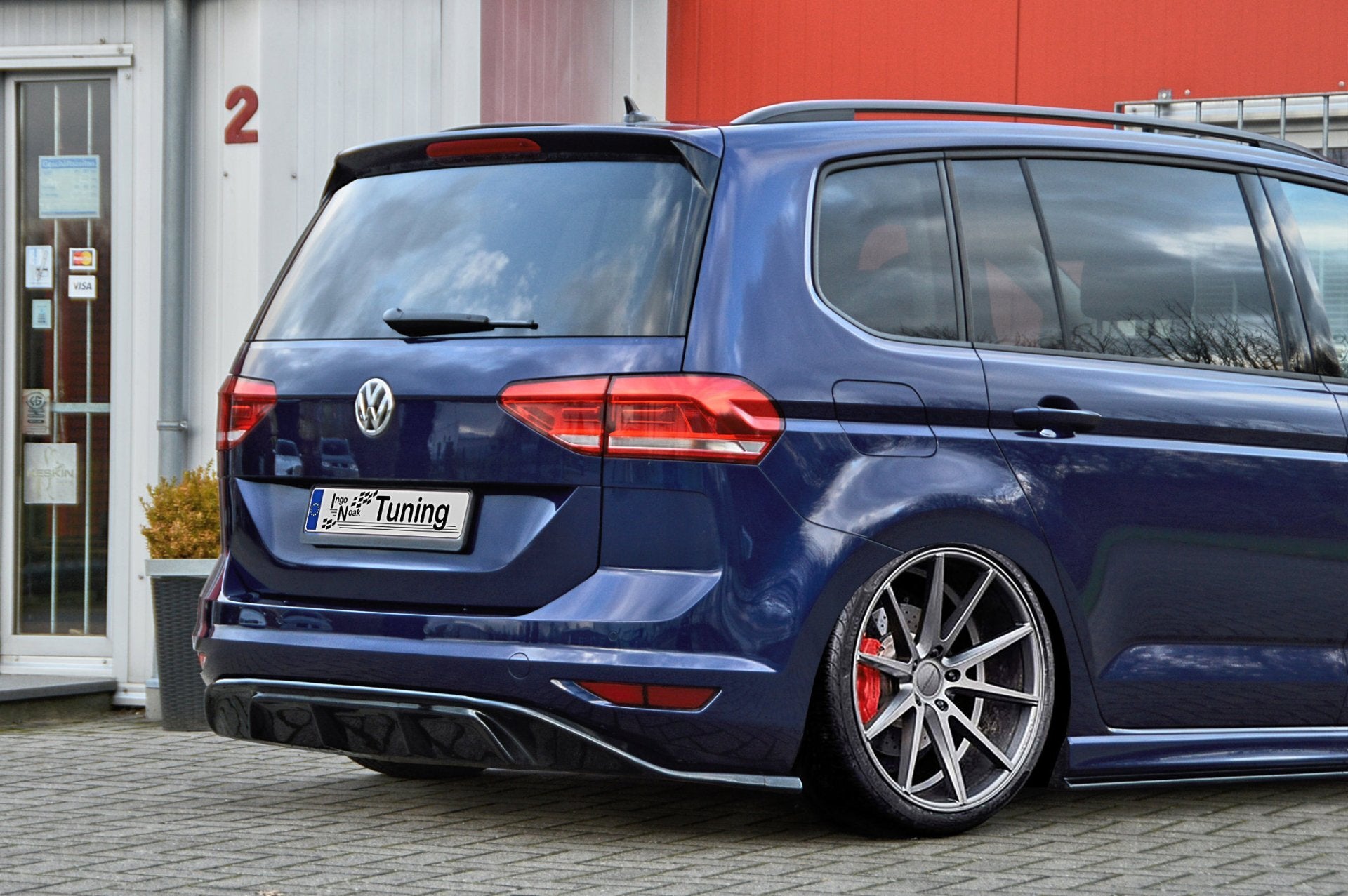 Heckansatz Diffusor aus ABS für VW Touran 5T Schwarz Matt