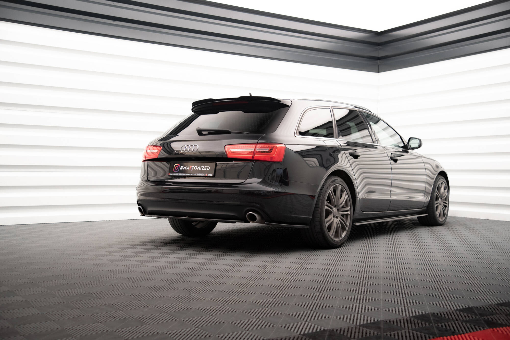 Spoiler CAP V.1 für Audi A6 C7 Avant schwarz Hochglanz