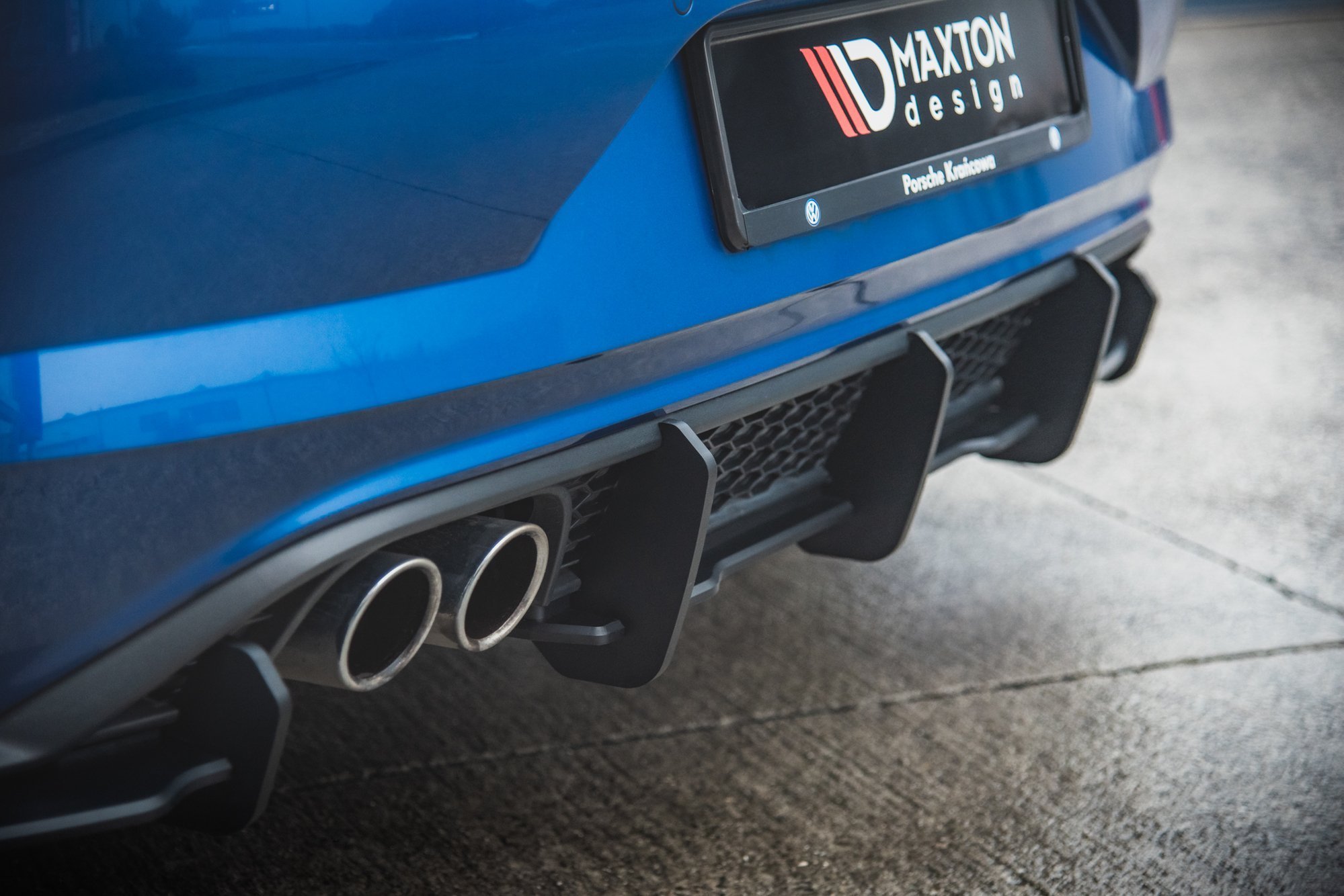Street Pro Heck Ansatz Diffusor passend für VW Polo GTI Mk6 rot