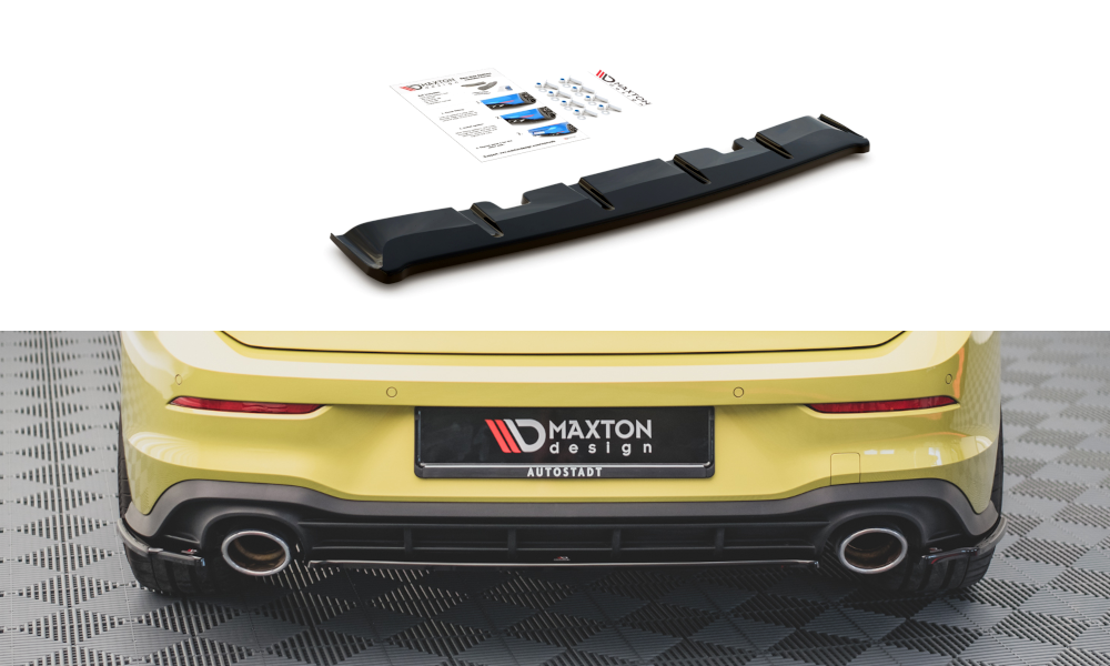 Street+ Mittlerer Diffusor Heck Ansatz RACE passend für VW Golf 8 GTI Clubsport schwarz matt