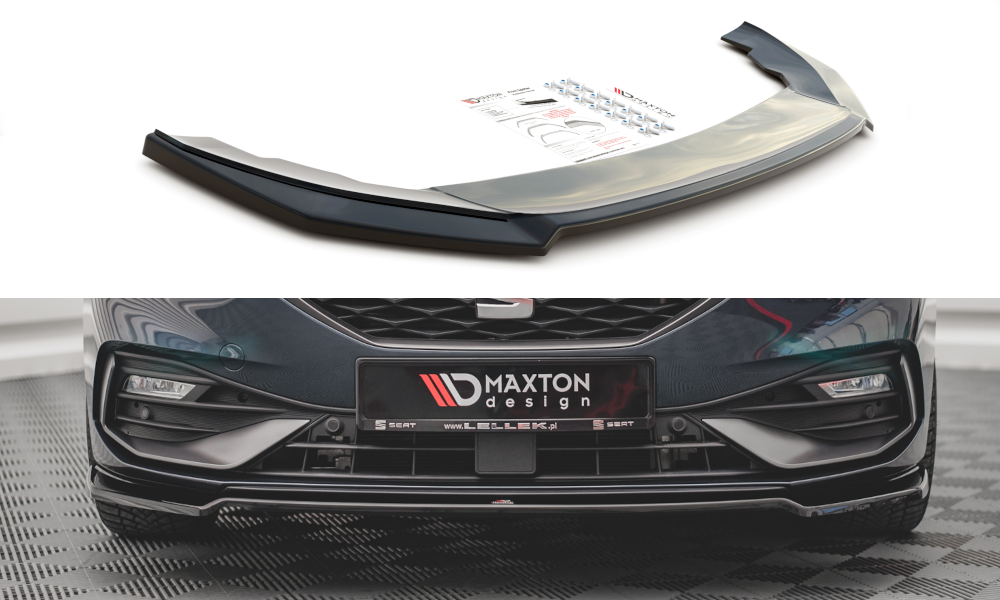 Street+ Spoilerlippe Front Ansatz V.3 passend für Seat Leon FR Mk4 schwarz Hochglanz