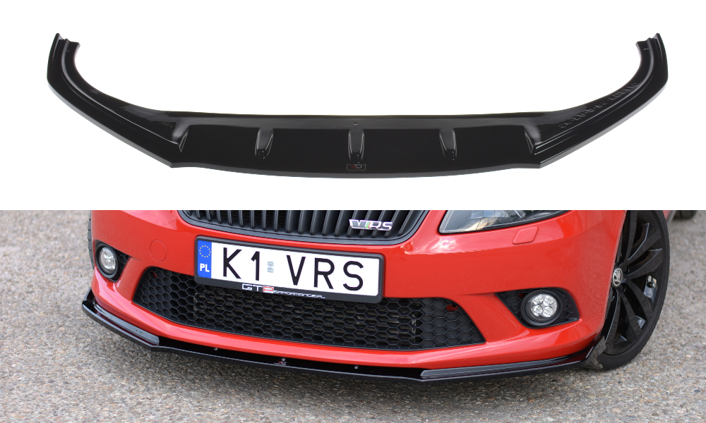 Street+ Spoilerlippe Front Ansatz passend für Skoda Fabia MK2 RS schwarz Hochglanz