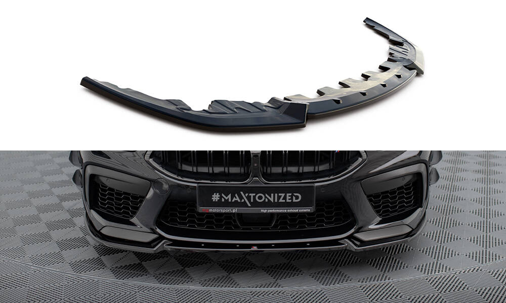 Street+ Spoilerlippe Front Ansatz V.3 passend für BMW M8 Gran Coupe F93 / Coupe F92 schwarz Hochglanz