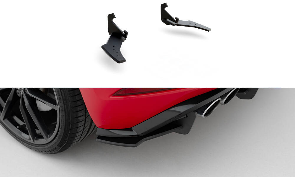 Street Pro Heck Ansatz Diffusor + Flaps passend für VW Golf 7 R FL rot